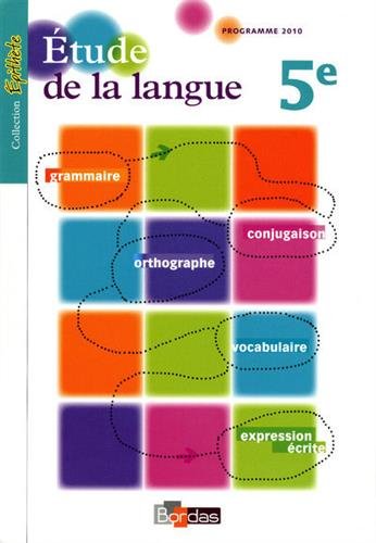 Étude de la langue, 5e