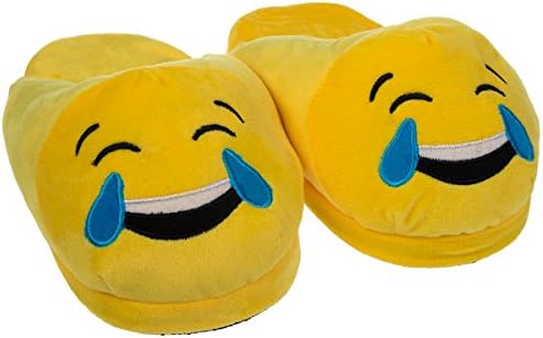 Emoji House Slippers Funny Soft Plush for Adults Kids Teens Bedroom Smiley Comfy Socks Womens Girls