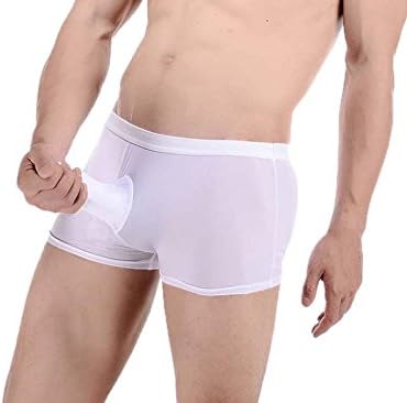 Ropa interior masculina Los Hombres Divertido Elefante de Seda de Hielo Transparente Slim Sexy Pantalón Transpirable, Tamaño, whiteA: Amazon.es: Ropa y accesorios