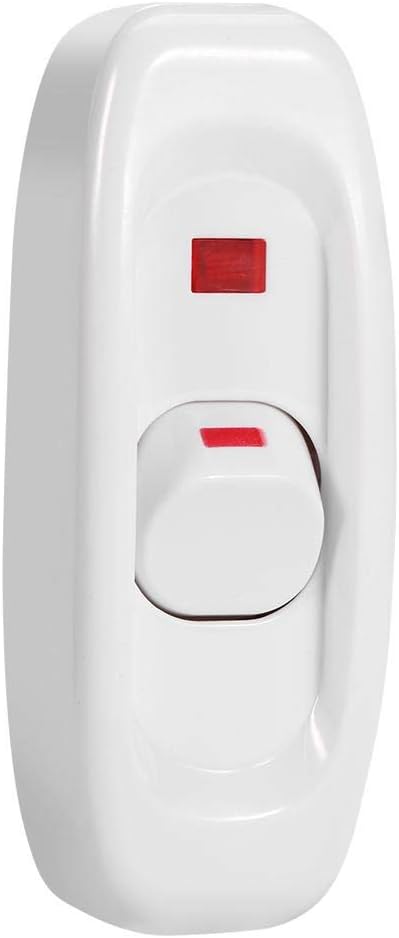 Amazon Co Jp 中間スイッチ インラインコードランプスイッチ シーソー式 ランプスイッチ Led指示ライト付き On Offスイッチ コンパクト インライン ベッドサイド Ac 250v 10a ホワイト Diy 工具 ガーデン