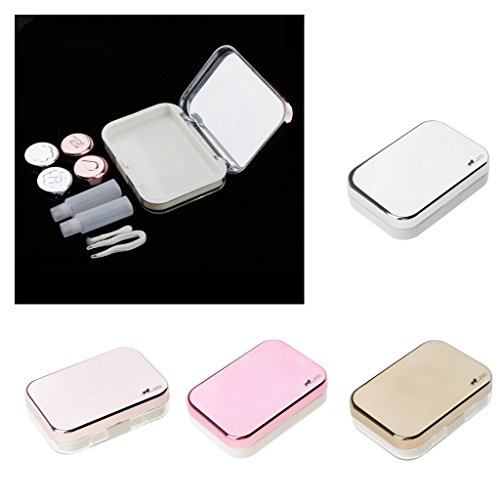Homyl Contact Lenses Eyeglass and Contact Lens Case Set Portable for Home Travel Kit (10x7x2.5 cm) - White