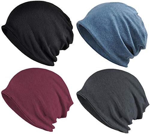 Mens Slouch Hollow Beanie Summer Skullcap B090 (B-Blue, Thin Cool