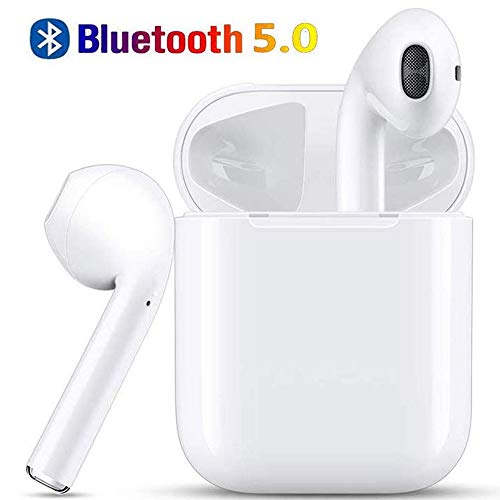 Wireless Earbuds Bluetooth 5.0 Headphones [2020 Upgrade] Fast Charging Pop-ups Auto Pairing,3D HiFi Stereo Headphones Built-in Mic Touch Control Earphones for Apple/Android/iPhone/AirPods Pro