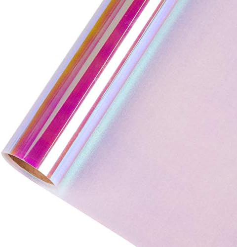 MAYPLUSS Heat Transfer Vinyl Roll - Metallic Iridescent Foil Easy to Weed Iron on HTV for T-Shirts, Craft Garment Heat Press - 19.6 x 12 inch - Purple/Orange
