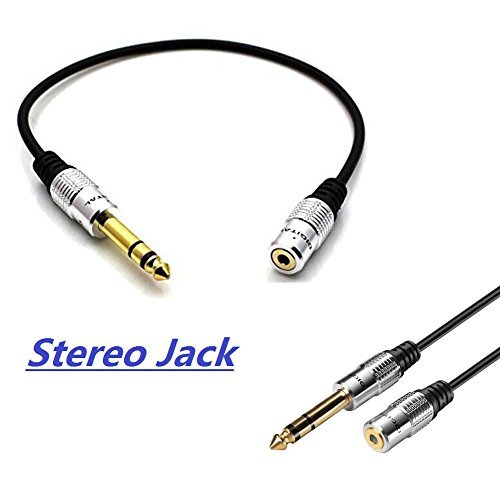 ATC Aluminum 30cm/12inch Golden Plated Metal Stereo 6.35mm 1/4" TRS Male to 3.5mm 1/8" Female Jack Plug Socket Headphone Headset Converter Cable Adapter Connector