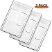 LOEO 3 Pack Heavy Duty ID Badge Holder, Hard Plastic Clear Holder with Thumb Slots, Holds 2 Cards