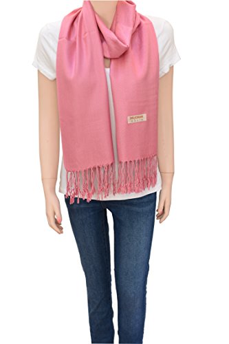 Flyingeagle Trade Solid Color Pashmina Shawl Scarf for Women (Light Pink)