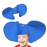 Elephant Hat | Blue Elephant Costume Hat with Huge Ears and Trunk | Plush Animal Hat | Dazzling Toys