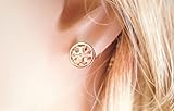 Trendy T Round Earrings Studs Rose Gold