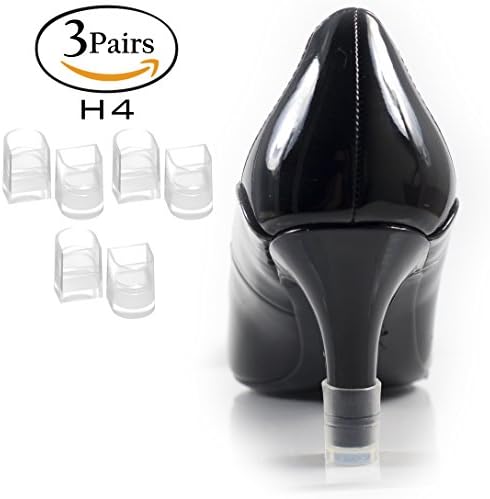 Heel Hunks Clear-Glass H4 12.5mm 3-Pairs Heel Protectors Replacement Tip Caps for High Heel Shoes and Stiletto - Anti-Slip and for Grass - (Pack of 3)