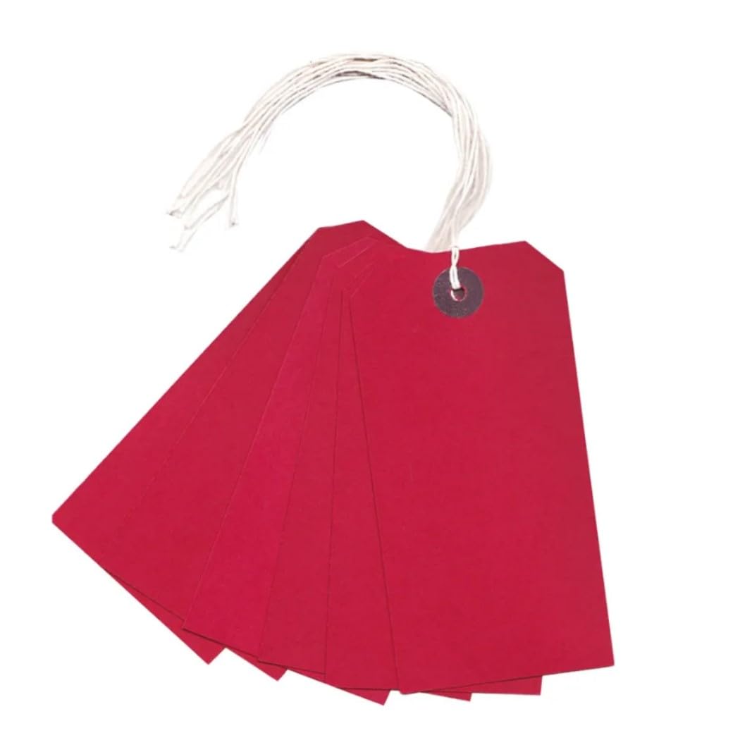 Q-Connect KF01627 Strung Tag 120x60mm - Red (Pack of 1000)