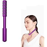 Betypura 30-Stone Facial Roller - Cooling Face & Neck Massager Tool for Skin Rejuvenation | 360° Contouring with Germanium Stones & Aircraft Aluminum | Portable 7.6" Beauty Roller - Purple