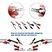 Glarks 100Pcs 3 Style 2.1''/53MM Metal Alligator Clips Crocodile Electrical Test Clamps Assortment Kit for Laboratory Testing, 50pcs with Red Black Plastic Hands and 50pcs no Cap