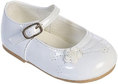 Tip Top Kids Little Girls White Flower Applique Patent Leather Mary Jane Shoes 7 Toddler