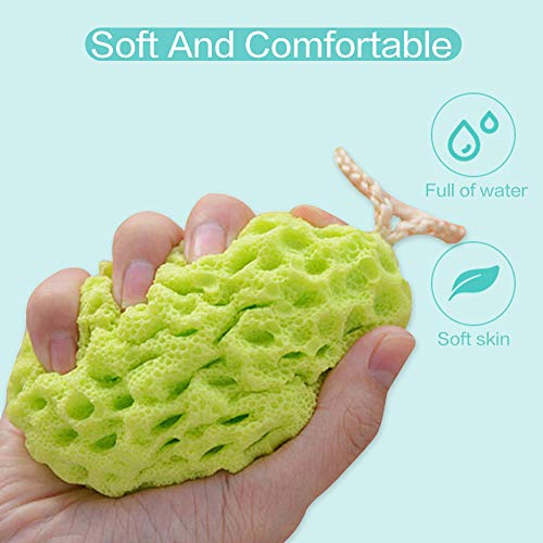 BAIMEI Bath Sponge Loofahs Pouf Shower Sponge for Sensitive Skin Exfoliating Soothing Body Sponge 2 Pack