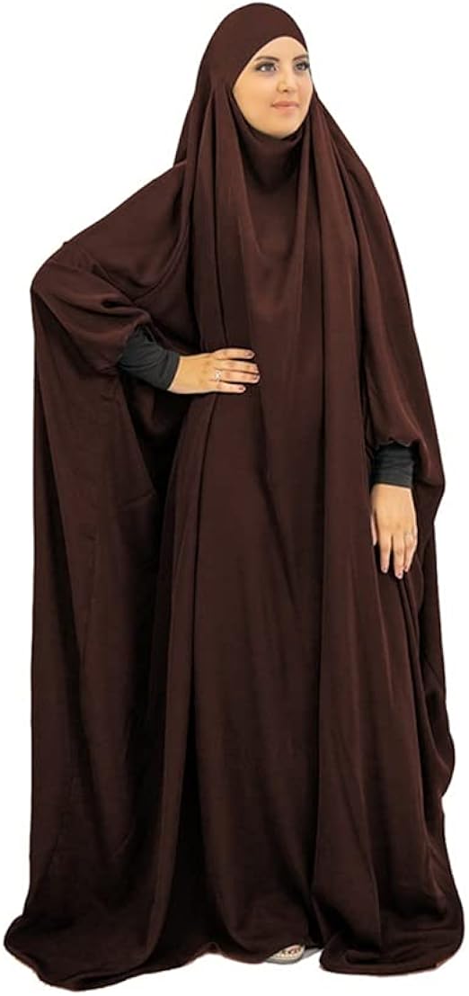 Arab Womens Full Cover Overhead Abaya Muslim Prayer Burqa Hijab Dubai Islamic Robe Dress Scarf 