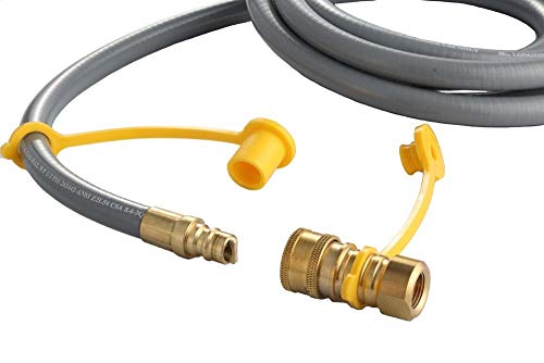 KIBOW 12Ft 3/8 Inch ID Low Pressure Natural Gas and Propane Gas Hose Assembly-CSA Certified