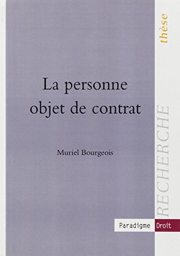 La  personne objet de contrat