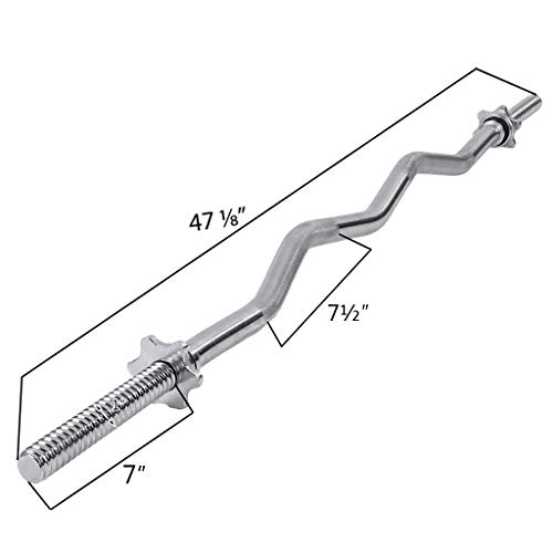 POROPL WJHWSX 47in Barbell Curved Rod Weight Bar, Professional Olympic