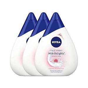 NIVEA Milk Delights Caring Rosewater For Sensitive Skin, 300ml (Pack of 3)