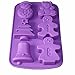 Errollina 6 Cavity Christmas Silicone Mold Jingling Bell Man Tree Snowman Shape Mould for DIY Handmade Cake Chocolate Cupcake Baking Fondant Ice Cube Mould Bath Bombs Pans