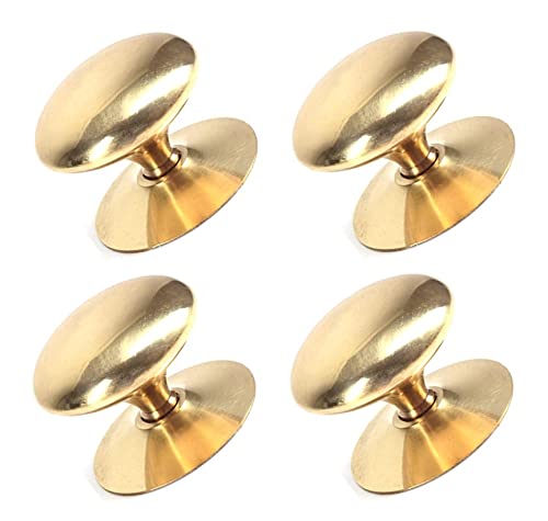 TERF® 45mm Traditional Victorian Polished Brass Cabinet Door Knobs 45mm Chest Drawer Cupboard Kitchen Wardrobe Door Pull Handle Knobs with Fixing Screw for Use Home and Office - Pack of 4