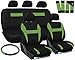 OxGord Car Seat Cover - Green Black fits Car, Truck, Van, SUV - Full Set
