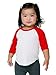 American Apparel Infant Poly-Cotton 3/4 Sleeve Raglan - White/Red/6-12M
