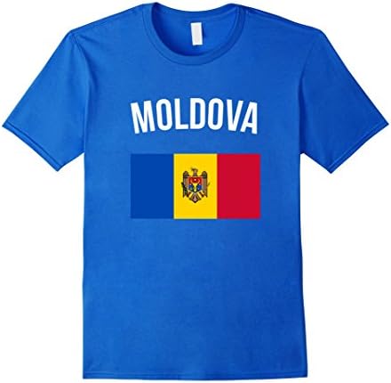 Mens Moldova T-shirt Moldavian Flag Tee Vacation Travel Souvenir XL Royal Blue