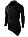 H2H Men's Jedi Sith Tunic Costume Adult Pullover Oblique Line Bottom Edge BLACK US L/Asia XL (KMTTL046)