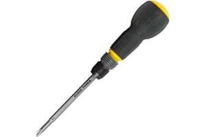 Klein Tools 32960A Fastbit Tru-Grip Screwdriver, Ball-Style Handle with Quick-Release Collar, #2 Phillips and 6 mm Slotted Double-Ended Bit, 1/4-Inch Bit Compatible