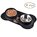 HarJue Dog Bowls Stainless Steel Dog Food Bowl Pet Bowl with No-Spill Non-Skid Mat for Dogs Cat Pets