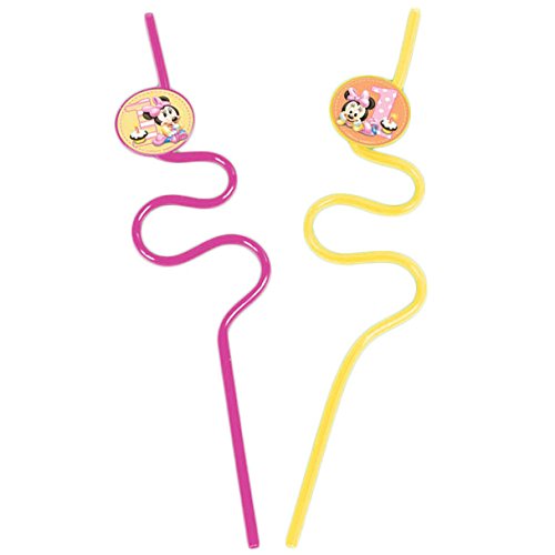2-Piece Minnie's 1st Birthday Krazy Straws