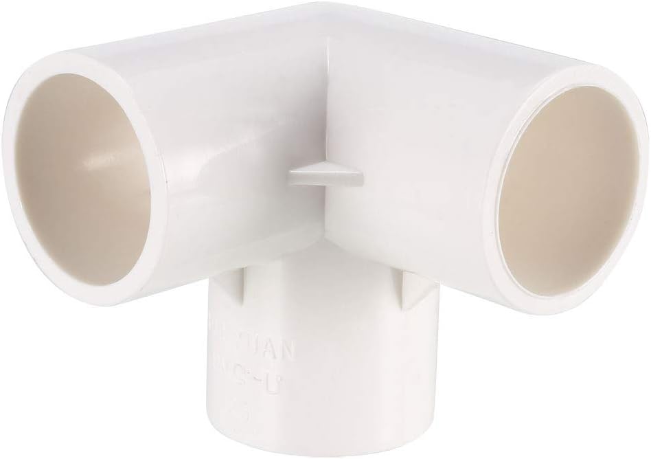 sourcing map 3 Way Elbow PVC Pipe Fitting Furniture Grade 25mm Size Tee Corner Fittings White - Image 4