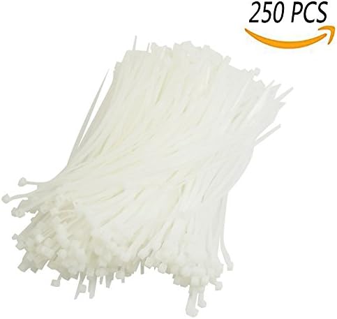 GooGou Cable Ties Self-locking Cable Zip Ties Multi-Purpose Durable and Easy to Use 250 pcs(4.8x300mm(WxL), White)