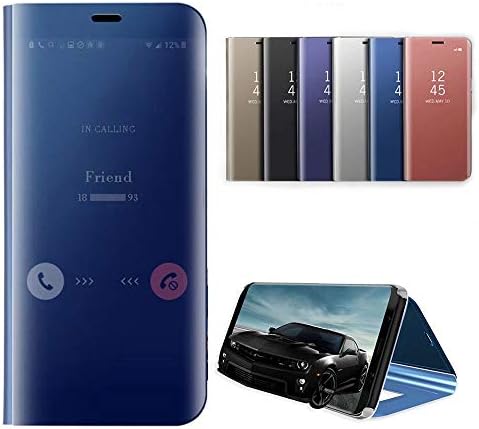 Idol Mirror Samsung Case - Samsung Galaxy Note 9 Note 8 S9 S9 Plus S8 S8 Plus Case Metal Electroplate Plating Smart Clear View Flip Folio Protective Makeup Mirror Case (Black, Samsung Galaxy S8)