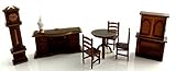Dollhouse Miniature 1:48 Scale Plastic Dining Room Furniture Set Suite
