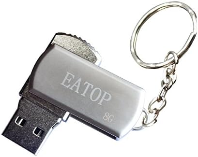 EATOP 8GB 2.0 Flash Drive Storage U Disk, 360° Degree Rotation(Silver)