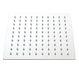 Yodel 12 Inch Solid Square Ultra Thin Stainless Steel Rain Shower Head, Chrome Stainless #304 Steel