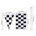 HESTYA 40 Pieces Checkered Black and White Pennant Banner Racing Flags and 24.6 Feet Checkered Pennant Flags Banners with Plastic Stick for Race Themed Party Sport Events