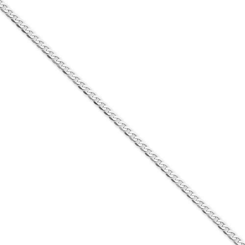 3mm Silver Chain for Men - 925 Sterling Silver Cuban Curb Link Chain Necklace - White Gold Plated Neck Chain for Man Women Boys - 16 Inches: Clothing
