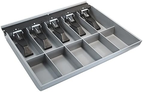MMF POS Replacement Till for PayVue 16-Inch Cash Drawer, 5 Bills / 5 Coin, Fixed Dividers, ABS Bill Weights, Gray (MMFL55150A)