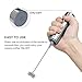 Daugee Milk Frother Handheld Battery Operated Electric Travel Coffee Frother Foam Maker Drink Mixer Blender for Cappuccino Latte with Stainless Steel Whisk, Clean Brush, Storage Tube and Stand, Silver