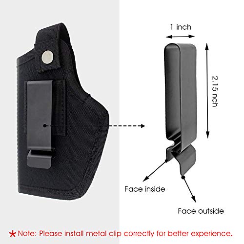 AIKATE 3 Pack Universal IWB OWB Gun Holster for Concealed Carry Weapon Case Inside or Outside The Waistband for Right and Left Hand Draw Fits Subcompact Compact Full Size Pistols - Thumbnail 4