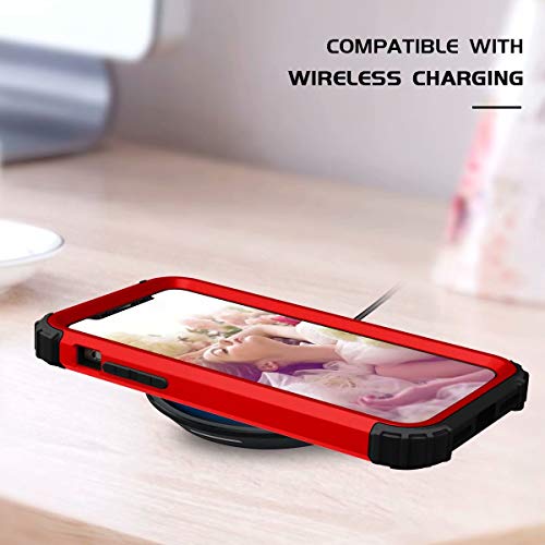 iPhone 11 Pro Max Case, Ranyi Full Body Protection Case with 4 Reinforced Corner [Supported Wireless Charging] Shock Absorbing Resilient Rubber Defender Case for 2019 6.5" iPhone 11 Pro Max (red) - Thumbnail 2