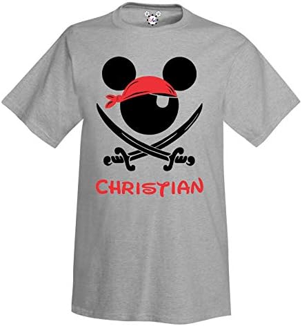 DisGear Pirate Night Mickey Disney Cruise Lines T-Shirt for Adult Men and Youth with Personalization Option
