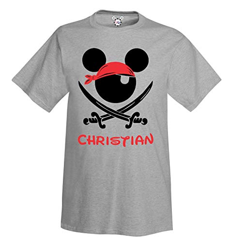 DisGear Pirate Night Mickey Disney Cruise Lines T-Shirt for Adult Men and Youth with Personalization Option