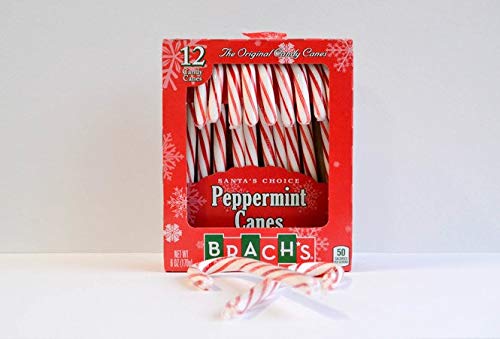 image for Golden Gift Box - Brachs Peppermint Candy Canes - Traditional Red and 