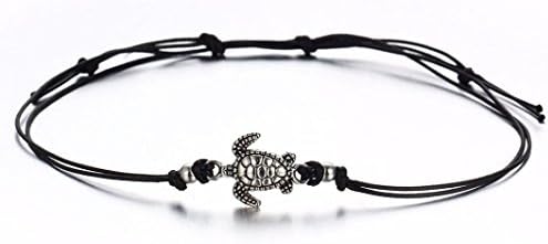 Caopixx Ankle Bracelets, Women's Turtle Beach Foot Chain Anklets Vintage Bracelet Jewelry 2018 (Black, Copper Alloy)