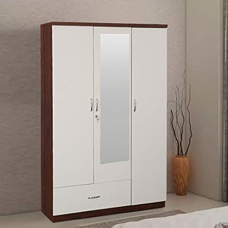 Hometown Utsav Engineered Wood Three Door Wardrobe In White